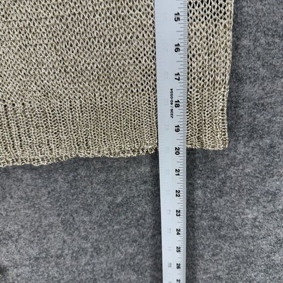 Windsor Knit Top Women L Large Gray Sheer Long Sleeve Round Neck Metallic Casual - Picture 6 of 7